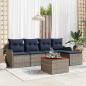 Preview: Gartensofa-set 6 stk. Grau Poly-Rattan