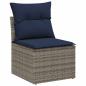Preview: Gartensofa-set 5 stk. Grau Poly-Rattan