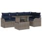 Preview: Essgruppe 6 stk. Grau Poly Rattan