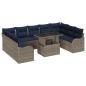 Preview: Gartensofa-set 10 stk. Grau Poly Rattan