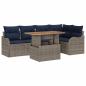 Preview: Gartensofa-set 6 stk. 5-Sitzanzahl Grau und Marineblau
