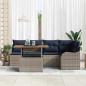 Preview: Gartensofa-set 6 stk. 5-Sitzanzahl Grau und Marineblau