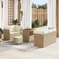Preview: ARDEBO.de - Gartensofa-set 8 Stk. 5-Sitzanzahl Beige und Creme Poly-Rattan