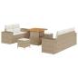 Preview: Gartensofa-set 8 Stk. 8-Sitzanzahl Beige und Creme Poly Rattan
