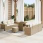Preview: ARDEBO.de - Gartensofa-set Beige und Creme Poly Rattan