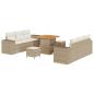 Preview: Gartensofa-set Beige und Creme Poly Rattan