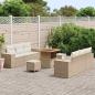 Preview: Gartensofa-set Beige und Creme Poly Rattan