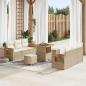 Preview: ARDEBO.de - Gartensofa-set 11 stk. 8-Sitzanzahl Beige und Creme Poly-Rattan