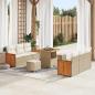 Preview: ARDEBO.de - Gartensofa-set 11 stk. 8-Sitzanzahl Beige und Creme Poly-Rattan