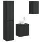 Preview: Badezimmermöbel-Set 3 stk. Schwarz 33 x 34,5 x 160 cm