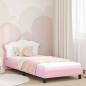 Preview: ARDEBO.de - Kinderbettgestell mit Kopfteil Rosa 90 x 200 cm PU