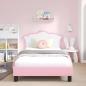 Preview: Kinderbettgestell mit Kopfteil Rosa 90 x 200 cm PU