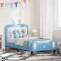 Preview: ARDEBO.de - Kinderbettgestell mit Kopfteil Blau 80 x 160 cm PU