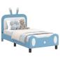 Preview: Kinderbettgestell mit Kopfteil Blau 80 x 160 cm PU