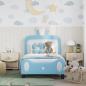 Preview: Kinderbettgestell mit Kopfteil Blau 80 x 160 cm PU
