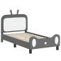 Preview: Kinderbettgestell mit Kopfteil Hellgrau 80 x 160 cm PU