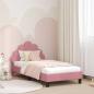 Preview: ARDEBO.de - Kinderbettgestell mit Kopfteil Rosa 80 x 160 cm Samt