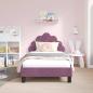 Preview: Kinderbettgestell mit Kopfteil Lila 80 x 160 cm Samt