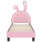 Preview: Kinderbettgestell mit Kopfteil Rosa 70 x 140 cm PU