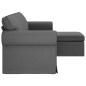 Preview: Sofa Dunkelgrau 215 x 138 x 80 cm Stoff