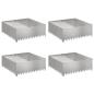Preview: Raseneinfassung 4 stk. 100 x 100 x 35 cm Stahl Silber