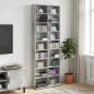 Preview: ARDEBO.de - CD Regal Betongrau 65 x 23,5 x 175 cm Holzwerkstoff