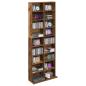 Preview: CD Regal Eichenholz 65 x 23,5 x 175 cm Holzwerkstoff