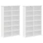 Preview: CD Regal 2 Stk. Wei? 60 x 17 x 92 cm Holzwerkstoff