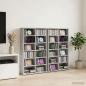 Preview: ARDEBO.de - CD Regal 2 Stk. Betongrau 60 x 17 x 92 cm Holzwerkstoff