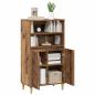 Preview: Highboard Eichenholz 60 x 36 x 110 cm Holzwerkstoff