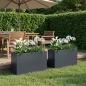 Preview: ARDEBO.de - Garten-Pflanzgef?? 2 stk. Anthrazit 80 x 30 x 40 cm