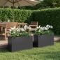 Preview: ARDEBO.de - Garten-Pflanzgefäß 2 stk. Schwarz 80 x 30 x 40 cm