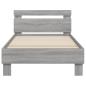 Preview: Bettgestell mit Kopfteil und LED-Leuchten Grau Sonoma 75x190 cm