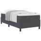 Preview: Boxspringbett Dunkelgrau und Weiß 90 x 190 cm Cordstoff