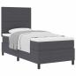 Preview: Boxspringbett Dunkelgrau und Weiß 90 x 190 cm Cordstoff