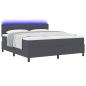 Preview: LED Boxspringbett Dunkelgrau und Weiß 180 x 200 cm Cordstoff
