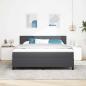 Preview: LED Boxspringbett Dunkelgrau und Weiß 180 x 200 cm Cordstoff