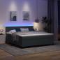 Preview: LED Boxspringbett Dunkelgrau und Weiß 180 x 200 cm Cordstoff