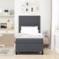 Preview: LED Boxspringbett Dunkelgrau und Weiß 90 x 190 cm Cordstoff