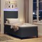 Preview: LED Boxspringbett Dunkelgrau und Weiß 90 x 190 cm Cordstoff