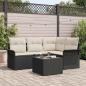 Preview: ARDEBO.de - Gartensofa-set 5 stk. Schwarz Poly-Rattan