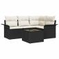 Preview: Gartensofa-set 5 stk. Schwarz Poly-Rattan