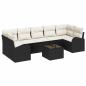 Preview: Gartensofa-set 8 stk. Schwarz Poly-Rattan