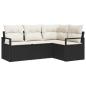 Preview: Sofa Set 4 stk. Schwarz [Synthetisch]: Poly Rattan
