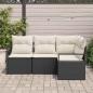 Preview: Sofa Set 4 stk. Schwarz [Synthetisch]: Poly Rattan