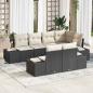 Preview: ARDEBO.de - Gartensofa-set 7 stk. Schwarz und Creme Poly-Rattan
