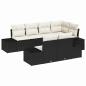 Preview: Gartensofa-set 7 stk. Schwarz und Creme Poly-Rattan