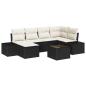 Preview: Gartensofa-set 7 stk. Schwarz und Creme Poly-Rattan