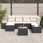 Preview: Gartensofa-set 7 stk. Schwarz und Creme Poly-Rattan