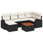 Preview: ARDEBO.de - Gartensofa-set 7 stk. Schwarz Poly-Rattan